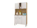 BUFFET 6 PORTES + 1 TIROIR - BLANC ET CHENE – Image 2