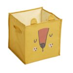 CUBE DE RANGEMENT LION 31X31X31 CM EN TISSU - OCRE – Image 2