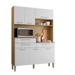 BUFFET 6 PORTES + 3 TIROIRS - BLANC ET CHENE – Image 2