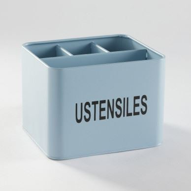 POT À USTENSILES 4 COMPARTIMENTS - BLEU