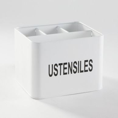 POT À USTENSILES 4 COMPARTIMENTS - BLANC