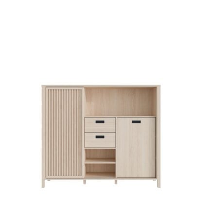 BAHUT 2 PORTES + 3 NICHES  ET 2 TIROIRS - CHENE