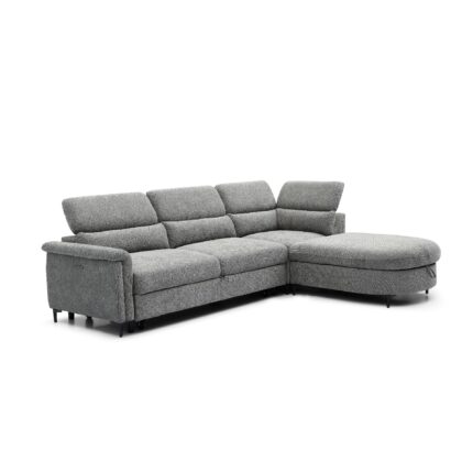CANAPÉ D'ANGLE CONVERTIBLE AVEC COFFRE DE RANGEMENT - BEIGE