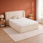 LIT 160 X 200  CM + MATELAS - BEIGE ( PAKC COMPLET COMPRESSÉ ) – Image 2