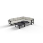 CANAPÉ D'ANGLE + 2 TABLES BASSES - ANTHRACITE – Image 2