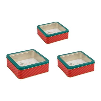 LOT DE 3 BOÎTES EN MÉTAL AVEC COUVERCLE