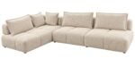 CANAPÉ D'ANGLE GAUCHE EN TISSU - BEIGE ET BEIGE FONCÉ – Image 2