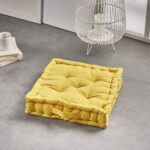 COUSSIN DE SOL 40X40X10 CM EN COTON - OCRE – Image 2