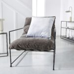 COUSSIN VELOURS 45X45 CM - ACIER – Image 2