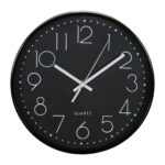 HORLOGE MURALE EN PLASTIQUE - BLANC ET NOIR – Image 2