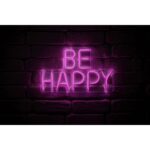 NÉON DÉCORATIF BE HAPPY USB - ROSE – Image 2