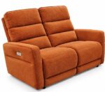 CANAPÉ 2 PLACES 2 RELAX ÉLECTRIQUES EN TISSU - ORANGE – Image 2