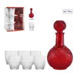 COFFRET WHISKY 7 PIÈCES 6 VERRES + 1 BOUTEILLE - ROUGE – Image 2