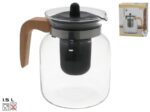 THÉIÈRE 1,5 L EN VERRE AVEC ANSE EN BOIS – Image 2