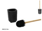 BROSSE WC EN PLASTIQUE ET BAMBOU - NOIR – Image 2