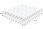 MATELAS 180X200 CM RESSORTS ENSACHÉS CAPITONNÉ ÉPAISSEUR 31 CM EN CHENILLE - BLANC – Image 2