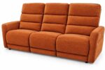 CANAPÉ 3 PLACES 2 RELAX ÉLECTRIQUES EN TISSU - ORANGE – Image 2