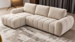 CANAPÉ D'ANGLE GAUCHE EN TISSU - BEIGE – Image 2
